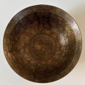 Chinese vintage  Gold and Brown Decorative Bowl